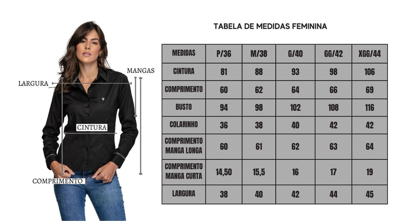 Camisa Feminina Social Manga Longa | ComfortTech